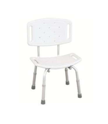 WILSON RF-820 REHA FUND White shower stool with cut-out and backrest