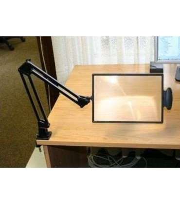 Table-top magnifier mounted on the tabletop
