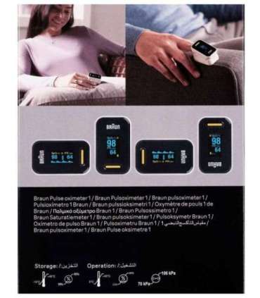 Braun YK-81CEU pulse oximeter Black, Stainless steel