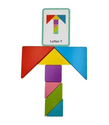 TOOKY TOY Drewniane Puzzle Tangram Układanka