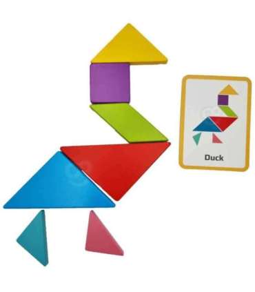 TOOKY TOY Drewniane Puzzle Tangram Układanka