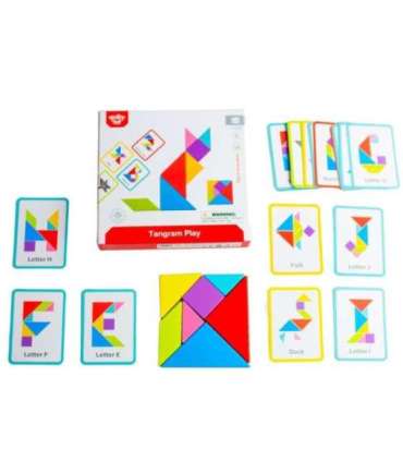 TOOKY TOY Drewniane Puzzle Tangram Układanka