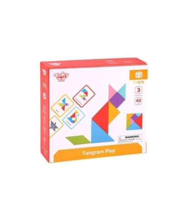 TOOKY TOY Drewniane Puzzle Tangram Układanka