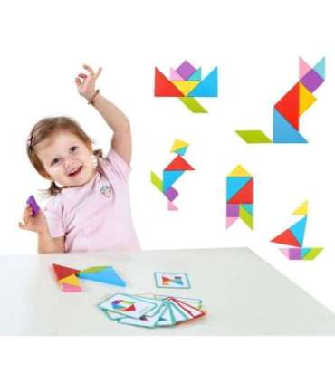TOOKY TOY Drewniane Puzzle Tangram Układanka