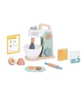 TOOKY TOY Mikser Drewniany Pastelowy Zestaw Akcesoria