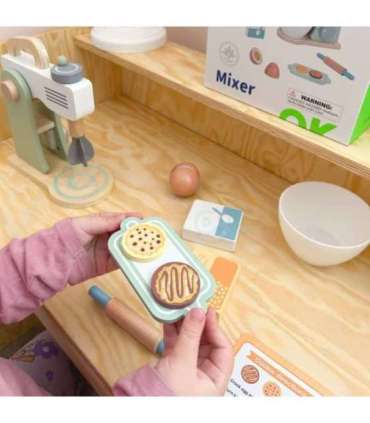 TOOKY TOY Mikser Drewniany Pastelowy Zestaw Akcesoria