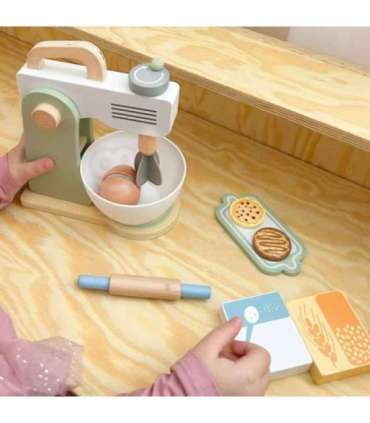 TOOKY TOY Mikser Drewniany Pastelowy Zestaw Akcesoria