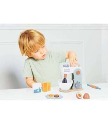 TOOKY TOY Mikser Drewniany Pastelowy Zestaw Akcesoria