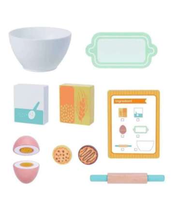 TOOKY TOY Mikser Drewniany Pastelowy Zestaw Akcesoria