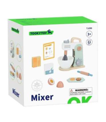 TOOKY TOY Mikser Drewniany Pastelowy Zestaw Akcesoria