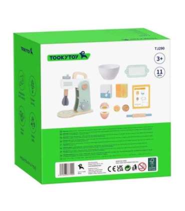 TOOKY TOY Mikser Drewniany Pastelowy Zestaw Akcesoria