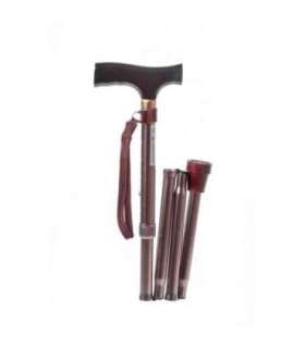 Telescopic height-adjustable folding cane RF-520 - Brown