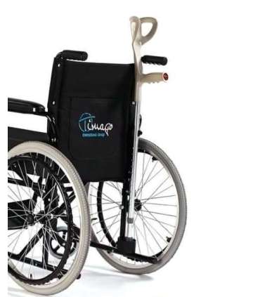 Holder for crutches wheelchair-mounted