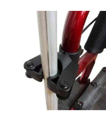 Holder for crutches wheelchair-mounted