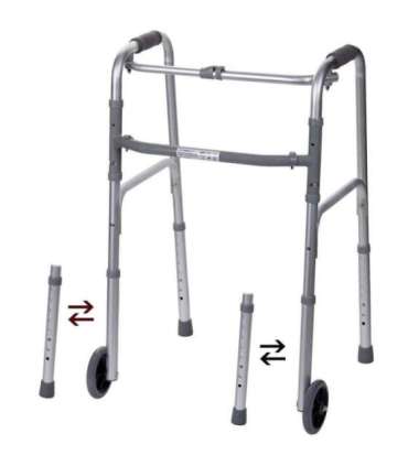 Aluminium rehabilitation tri-functional walker