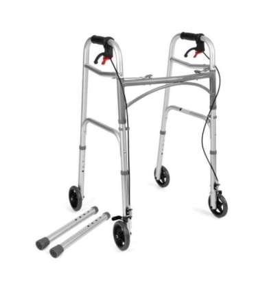 Four-wheeled wheelchair with brakes TIMAGO JMC-C 3223 Silver