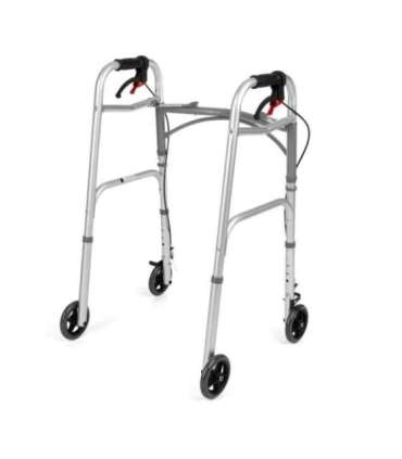 Four-wheeled wheelchair with brakes TIMAGO JMC-C 3223 Silver
