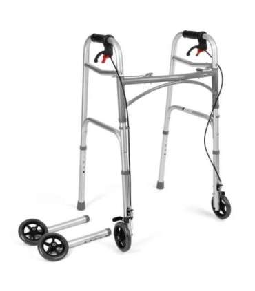 Four-wheeled wheelchair with brakes TIMAGO JMC-C 3223 Silver