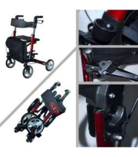 Aluminium four-wheel walker AT51006