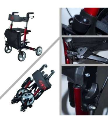 Aluminium four-wheel walker AT51006
