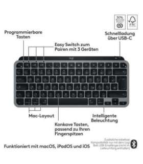 Logitech Master Series MX Keys Mini for Mac Tastatur DE (920-012645) (920012645)