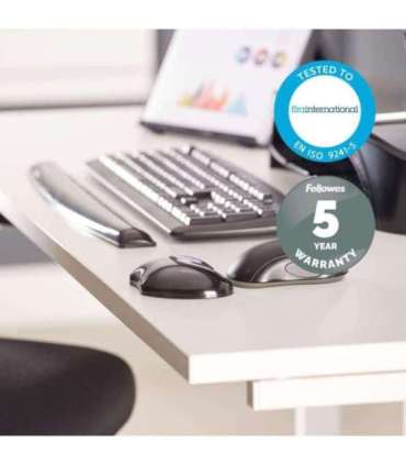 MOUSE PAD WRIST SUPPORT/BLACK 9112301 FELLOWES