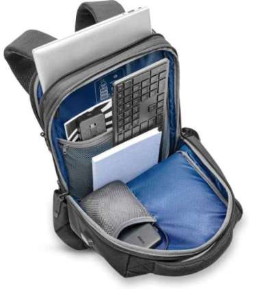 HP Executive 16 Backpack, Water Resistant, Expandable, Cable Pass-through USB-C port - Black, Grey