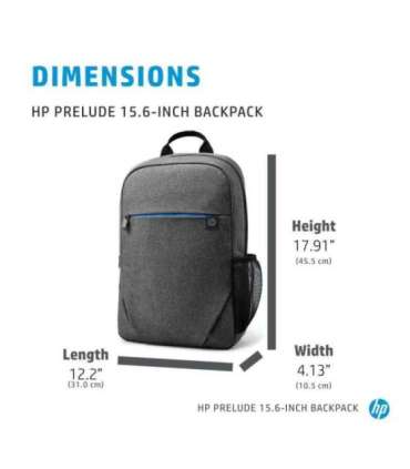HP Prelude 15.6 Backpack, Water Resistant - Grey