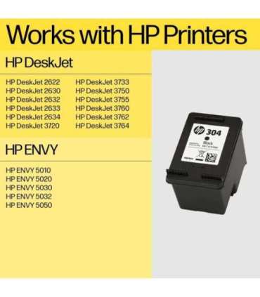 HP 304 Tri-color Ink Cartridge, 100 pages, for HP DeskJet 2620,2630,2632,2633,3720,3730,3732,3735