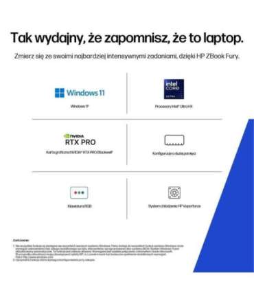HP Zbook Fury 16 G1i Ultra 7 255HX 16.0"WUXGA IPS 400nits AG 16GB DDR5 5600 SSD512 RTX PRO 1000_8GB Cam IR 5 Mpx Al 99Wh