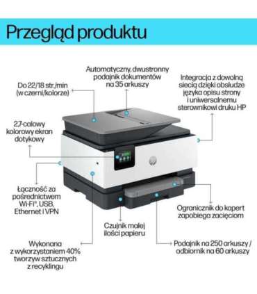 HP OfficeJet Pro 9120b Wireless All-in-One Color Printer, Two-sided printing Copier, Scanner