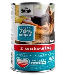 FRENDI with Beef chunks in delicate sauce - wet dog food - 1250g