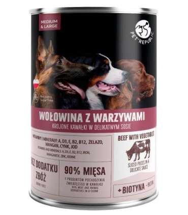 PET REPUBLIC Adult Medium & Large Beef with vegetables - wet dog food - 1250g