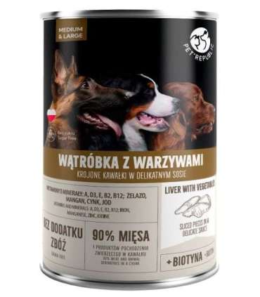 PET REPUBLIC Adult Medium & Large Liver with vegetables - wet dog food - 1250g