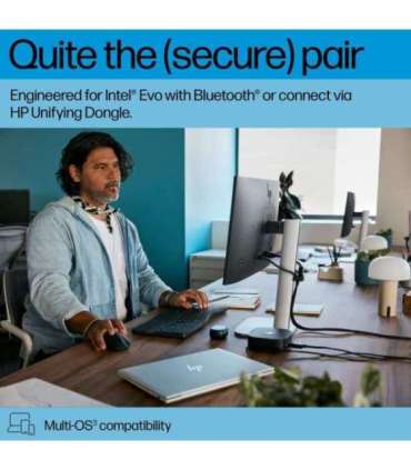 HP 685 Comfort Dual-Mode Keyboard and Mouse Combo, spill resistant - Black - US ENG