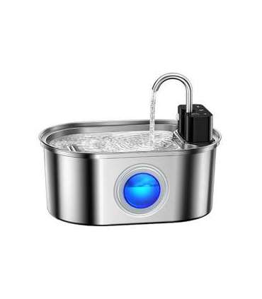 Wireless stainless steel fountain/water dispenser for dogs and cats, 3.2 l, Rojeco