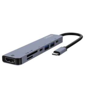 Savio AK-82 interface hub USB Type-C 5000 Mbit/s Black