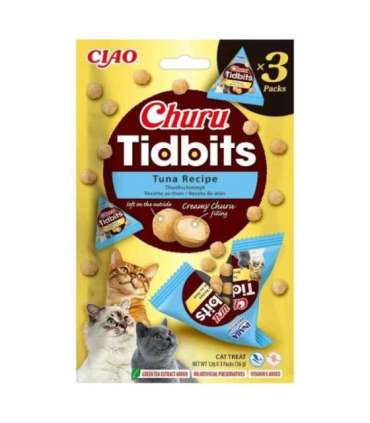 INABA CAT CHURU TIDBITS 3P TUNA RECIPE 3x12g