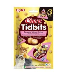 INABA CAT CHURU TIDBITS 3P TUNA&SALMON 3x12g