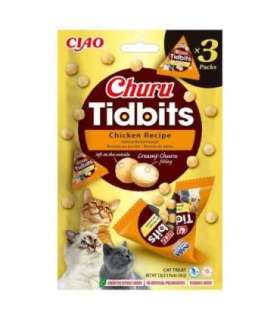 INABA CAT CHURU TIDBITS 3PCHICKEN RECIPE3x12g