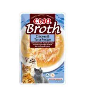 INABA CAT CIAO BROTH CHICKEN,SALMON,TUNA 10x40g
