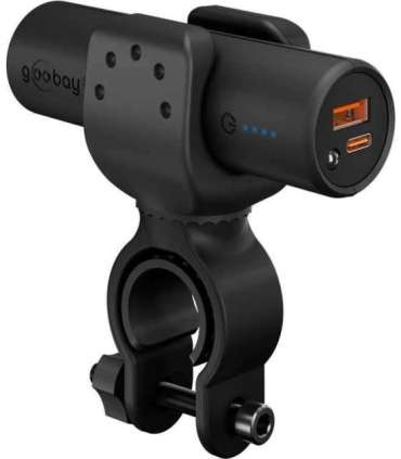 Goobay Bike Powerbank 5.0 with Reinforced Holder for Bicycle Handlebars 60656 5000 mAh Black
