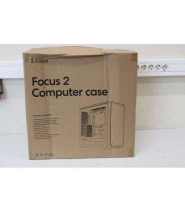 SALE OUT. Fractal Design Focus 2 Side window RGB Black TG Clear Tint Midi Tower DAMAGED PACKAGING Power