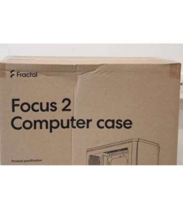 SALE OUT. Fractal Design Focus 2 Side window RGB White TG Clear Tint Midi Tower DAMAGED PACKAGING Power