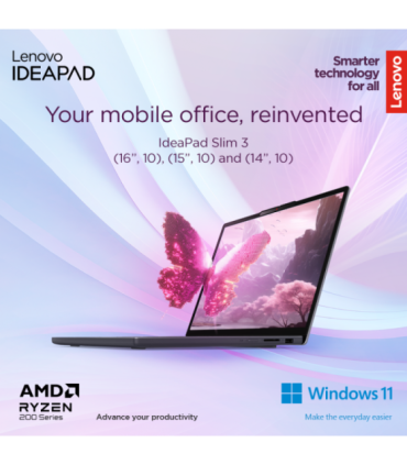 Lenovo IdeaPad Slim 3 15AMN8 Arctic Grey 15.6 " TN FHD 1920 x 1080 pixels Anti-glare AMD Ryzen 3 7320U |