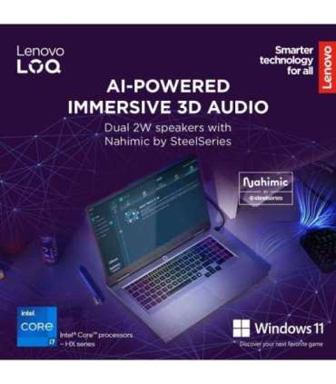 Lenovo LOQ 17IRX10 17.3 FHD i7-13650HX/16GB/1TB/NVIDIA GF RTX 5060 8GB/WIN11 Home/ENG Backlit kbd/Luna Grey/2Y Warranty
