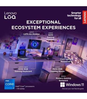 Lenovo LOQ 17IRX10 17.3 FHD i7-13650HX/16GB/1TB/NVIDIA GF RTX 5060 8GB/WIN11 Home/ENG Backlit kbd/Luna Grey/2Y Warranty