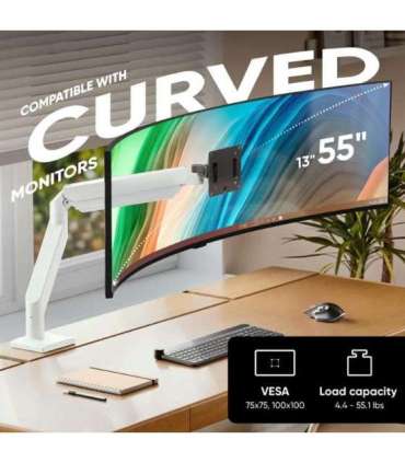 MONITOR ACC DESK MOUNT/15-42" BLK/WHT G110-BW ONKRON