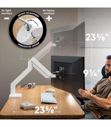 MONITOR ACC DESK MOUNT/15-42" BLK/WHT G110-BW ONKRON