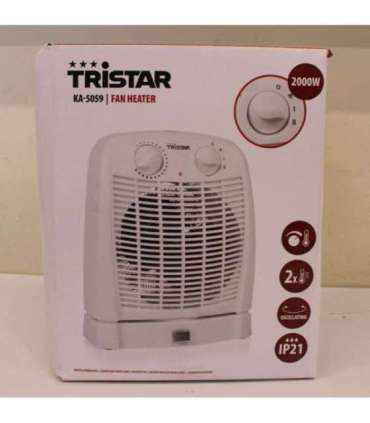 SALE OUT. Tristar Heater KA-5059 Fan Heater Suitable for rooms up to 60 m³ DAMAGED PACKAGING White 2000 W